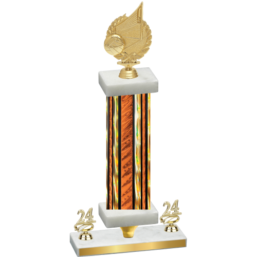 Premium Single Orange Glacier Year Volleyball Trophy