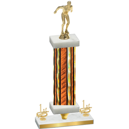 Premium Single Orange Glacier First Place Swimming Trophy