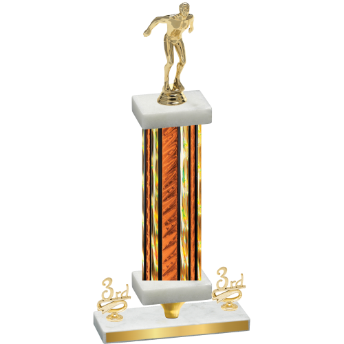 Premium Single Orange Glacier Third Place Swimming Trophy