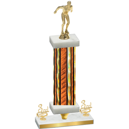 Premium Single Orange Glacier Third Place Swimming Trophy