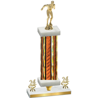 Premium Single Orange Glacier Year Swimming Trophy