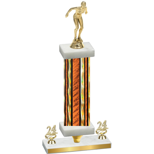 Premium Single Orange Glacier Year Tennis Trophy