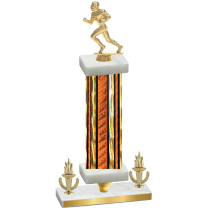 Premium Single Orange Glacier Victory Football Trophy