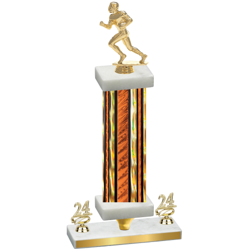 Premium Single Orange Glacier Year Football Trophy