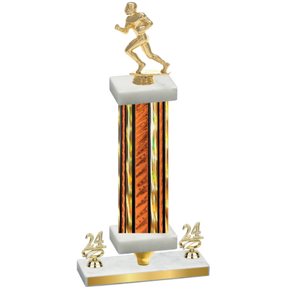 Premium Single Orange Glacier Year Football Trophy