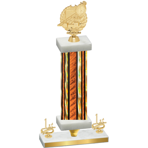 Premium Single Orange Glacier First Place Swimming Trophy