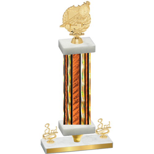 Premium Single Orange Glacier Third Place Swimming Trophy