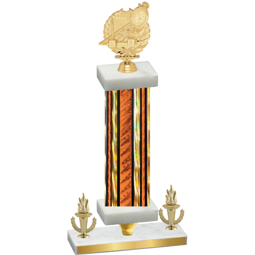 Premium Single Orange Glacier Victory Swimming Trophy