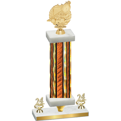 Premium Single Orange Glacier Year Swimming Trophy