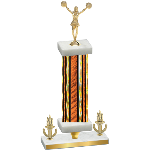 Premium Single Orange Glacier Victory Cheerleading Trophy