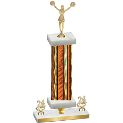 Premium Single Orange Glacier Year Cheerleading Trophy