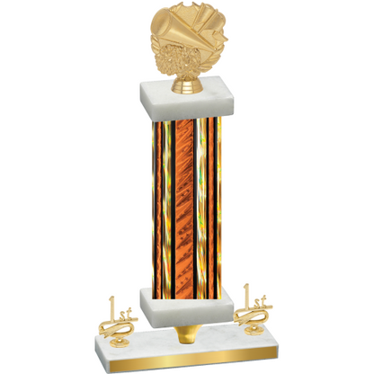 Premium Single Orange Glacier First Place Cheerleading Trophy