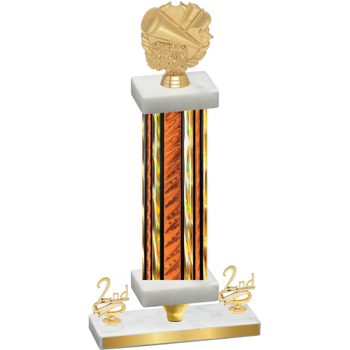Premium Single Orange Glacier Second Place Cheerleading Trophy