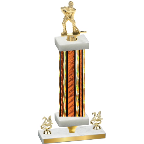 Premium Single Orange Glacier Year Hockey Trophy