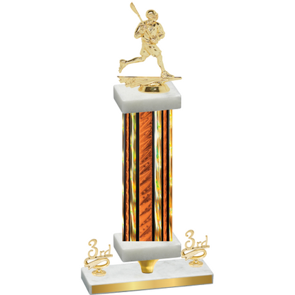 Premium Single Orange Glacier Third Place Lacrosse Trophy