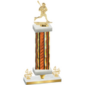 Premium Single Orange Glacier Fourth Place Lacrosse Trophy