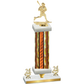 Premium Single Orange Glacier Year Lacrosse Trophy