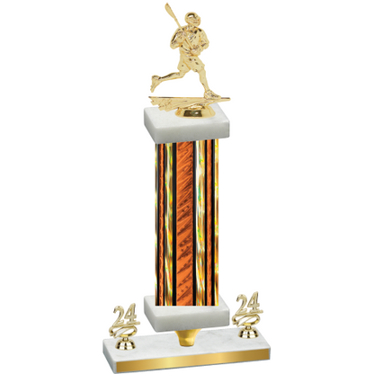 Premium Single Orange Glacier Year Lacrosse Trophy