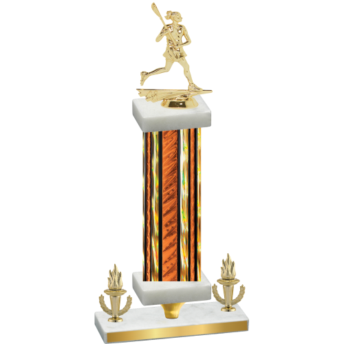 Premium Single Orange Glacier Victory Lacrosse Trophy