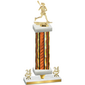 Premium Single Orange Glacier Year Lacrosse Trophy