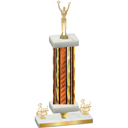 Premium Single Orange Glacier Third Place Victory Trophy