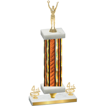 Premium Single Orange Glacier Fourth Place Victory Trophy