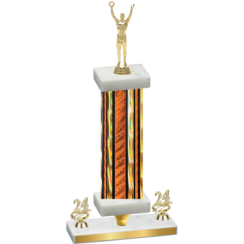 Premium Single Orange Glacier Year Victory Trophy