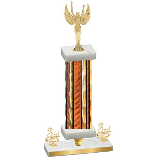 Premium Single Orange Glacier Third Place Victory Trophy