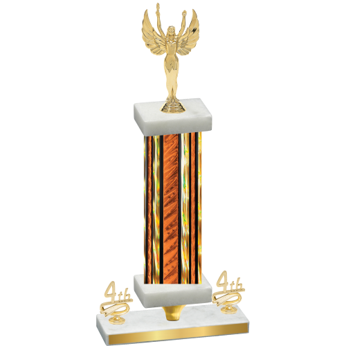 Premium Single Orange Glacier Fourth Place Victory Trophy