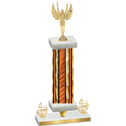 Premium Single Orange Glacier Fourth Place Victory Trophy