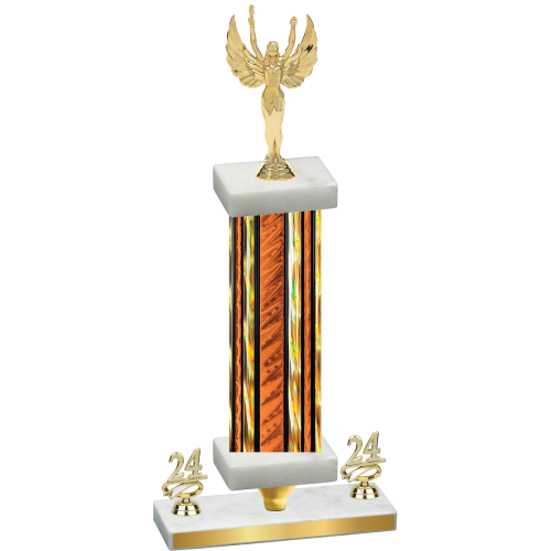 Premium Single Orange Glacier Year Victory Trophy