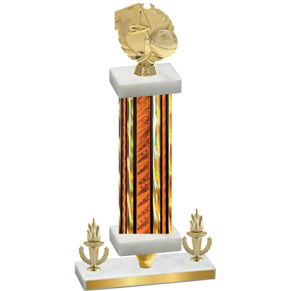 Premium Single Orange Glacier Victory Basketball Trophy