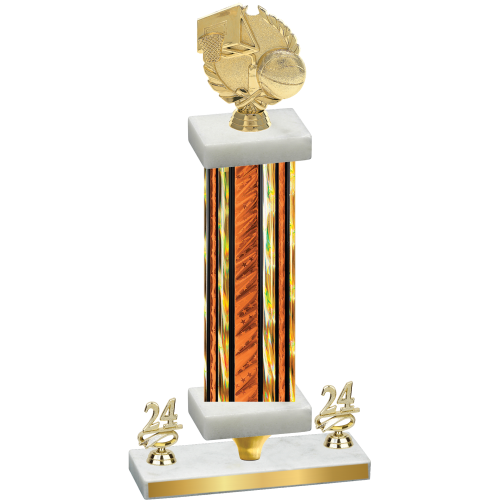 Premium Single Orange Glacier Year Basketball Trophy