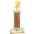Premium Single Orange Glacier Third Place Pickleball Trophy