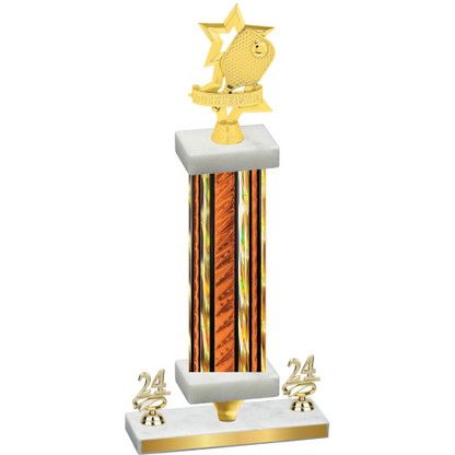 Premium Single Orange Glacier Year Pickleball Trophy