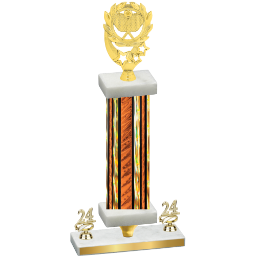 Premium Single Orange Glacier Year Pickleball Trophy