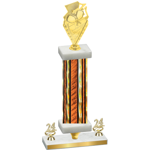 Premium Single Orange Glacier Year Pickleball Trophy