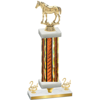 Premium Single Orange Glacier Second Place Horses Trophy