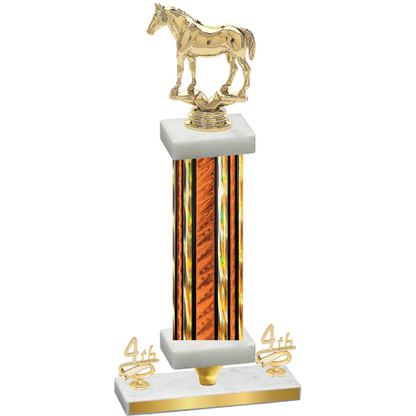 Premium Single Orange Glacier Fourth Place Horses Trophy