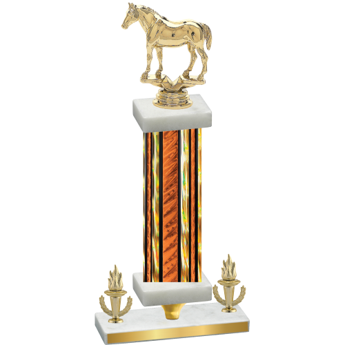 Premium Single Orange Glacier Victory Horses Trophy