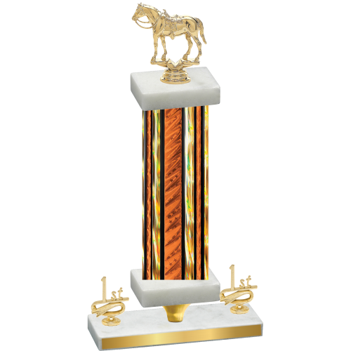 Premium Single Orange Glacier First Place Horses Trophy