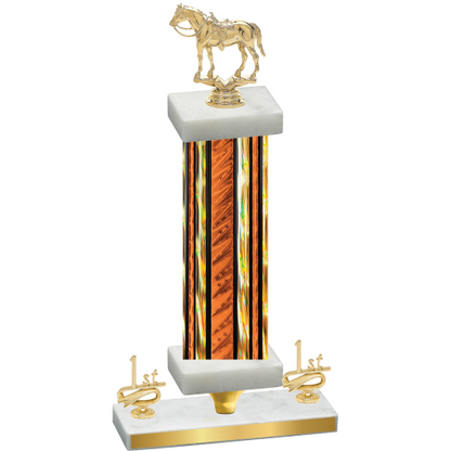 Premium Single Orange Glacier First Place Horses Trophy
