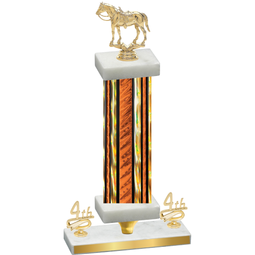 Premium Single Orange Glacier Fourth Place Horses Trophy