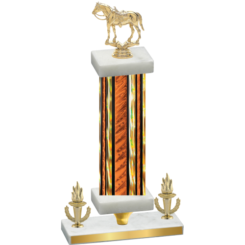 Premium Single Orange Glacier Victory Horses Trophy