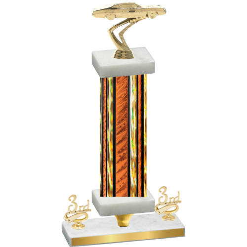 Premium Single Orange Glacier Third Place Cars Trophy