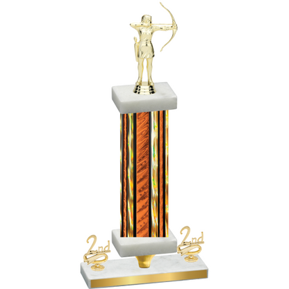Premium Single Orange Glacier Second Place Archery Trophy