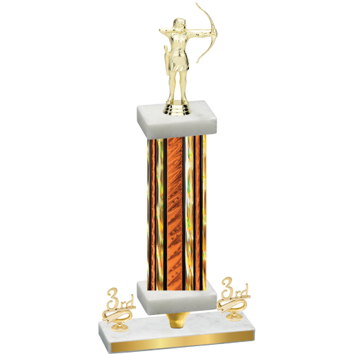 Premium Single Orange Glacier Third Place Archery Trophy