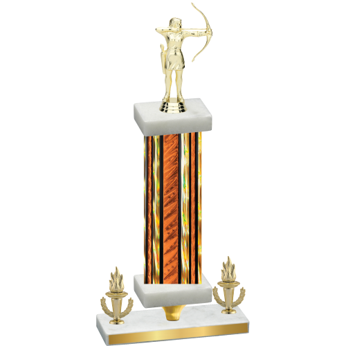 Premium Single Orange Glacier Victory Archery Trophy