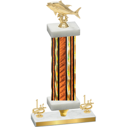 Premium Single Orange Glacier First Place Fishing Trophy