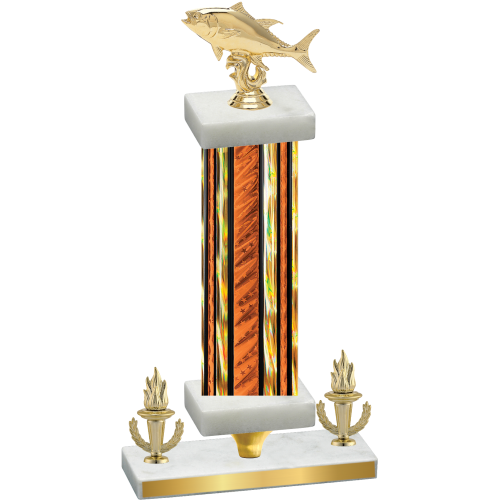 Premium Single Orange Glacier Victory Fishing Trophy